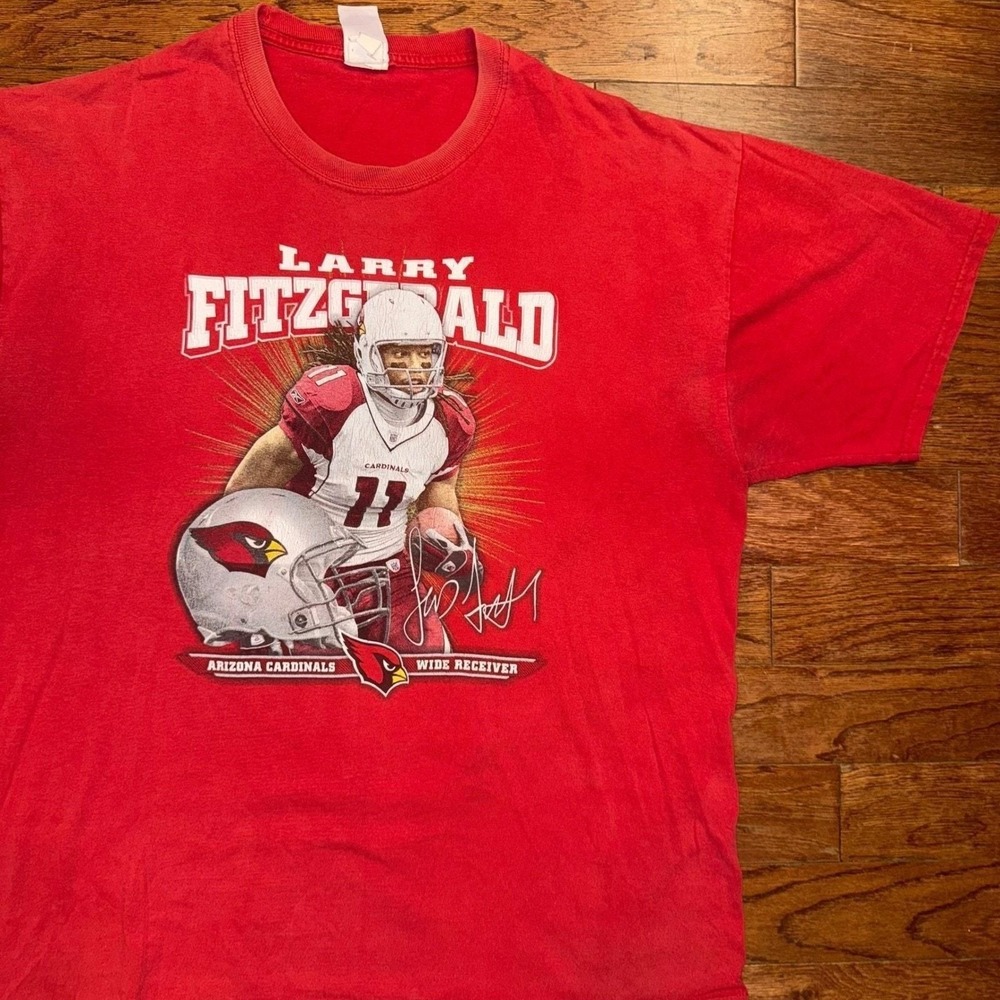 Vintage Arizona Cardinals Larry Fitzgerald NFL T-Shirt Red XL - NFL
